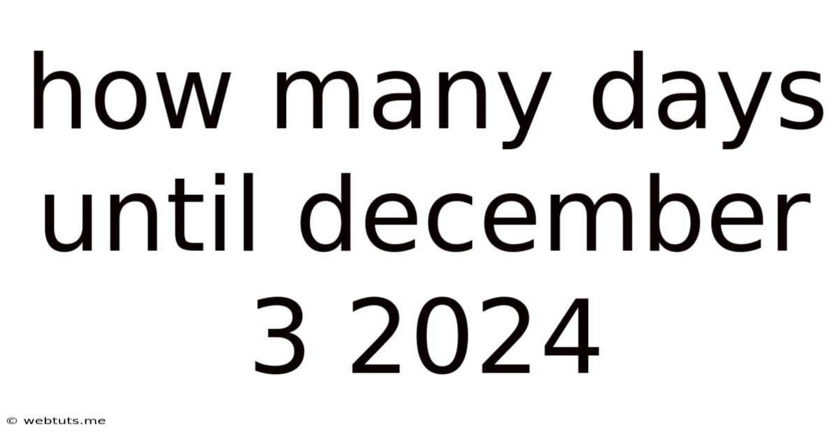 How Many Days Until December 3 2024