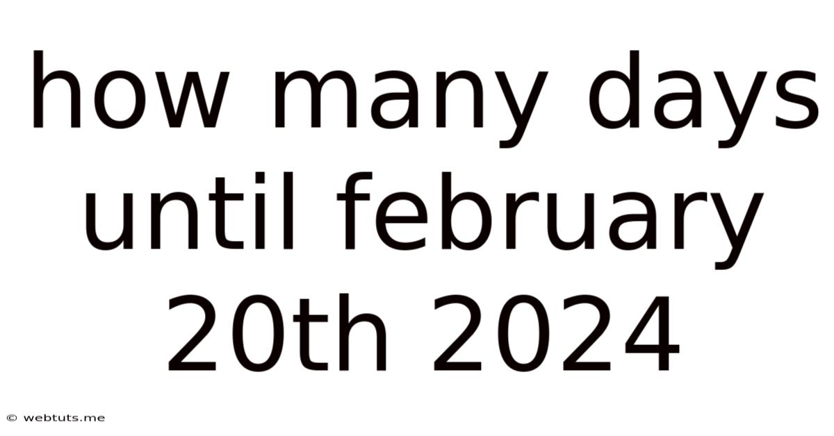 How Many Days Until February 20th 2024