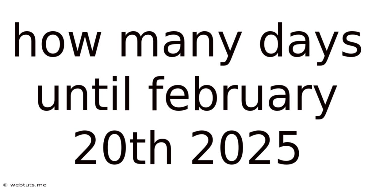 How Many Days Until February 20th 2025