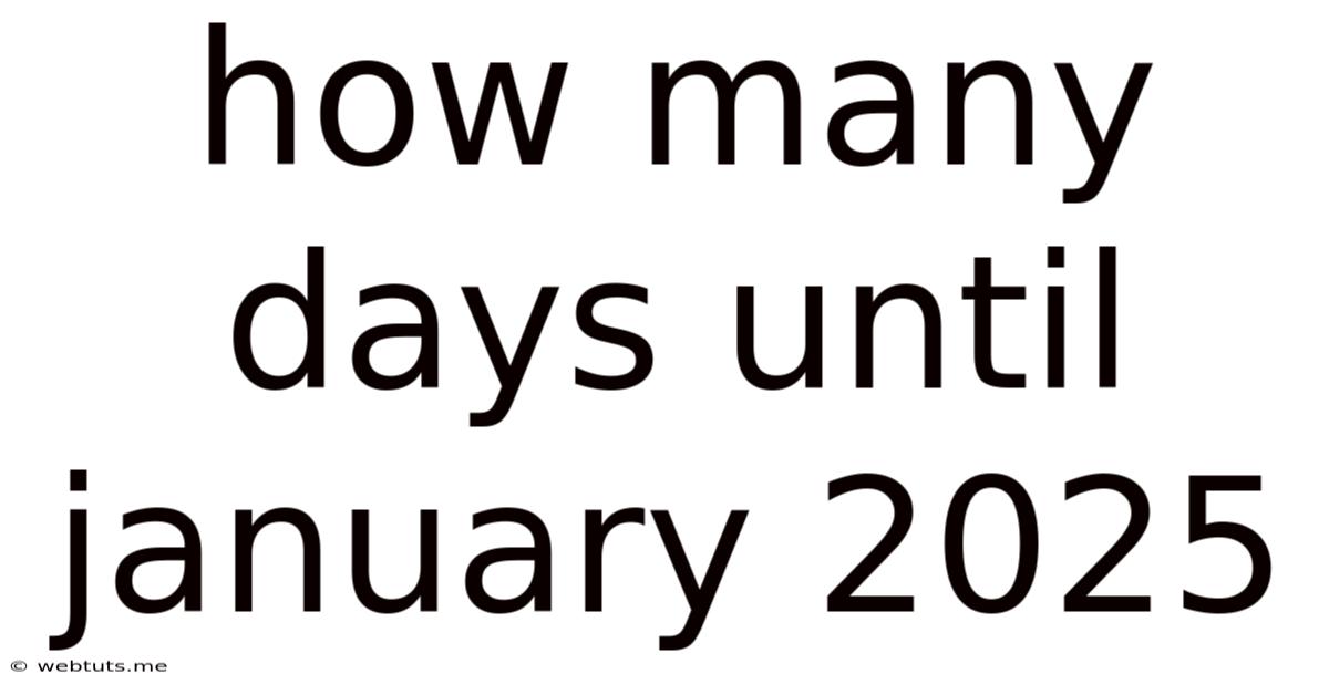 How Many Days Until January 2025