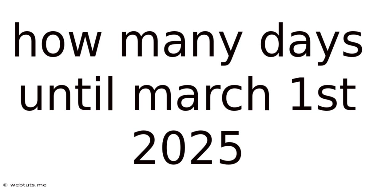 How Many Days Until March 1st 2025