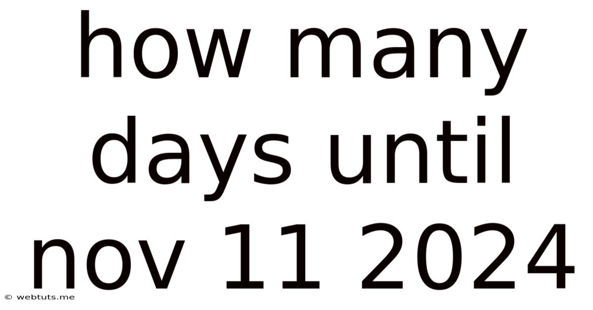 How Many Days Until Nov 11 2024
