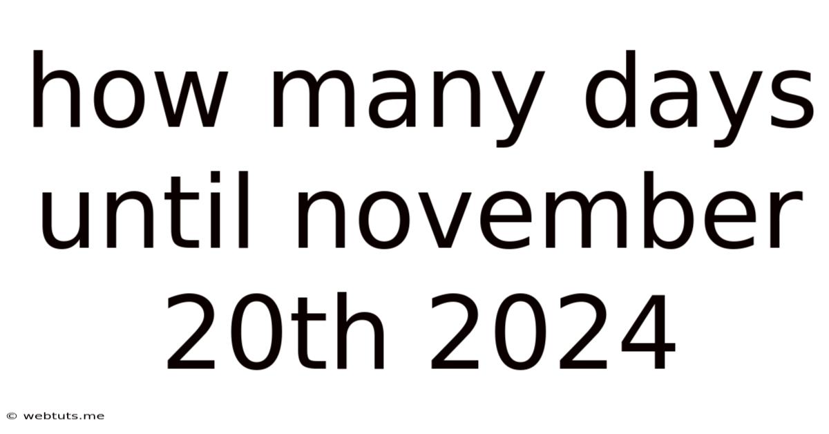 How Many Days Until November 20th 2024
