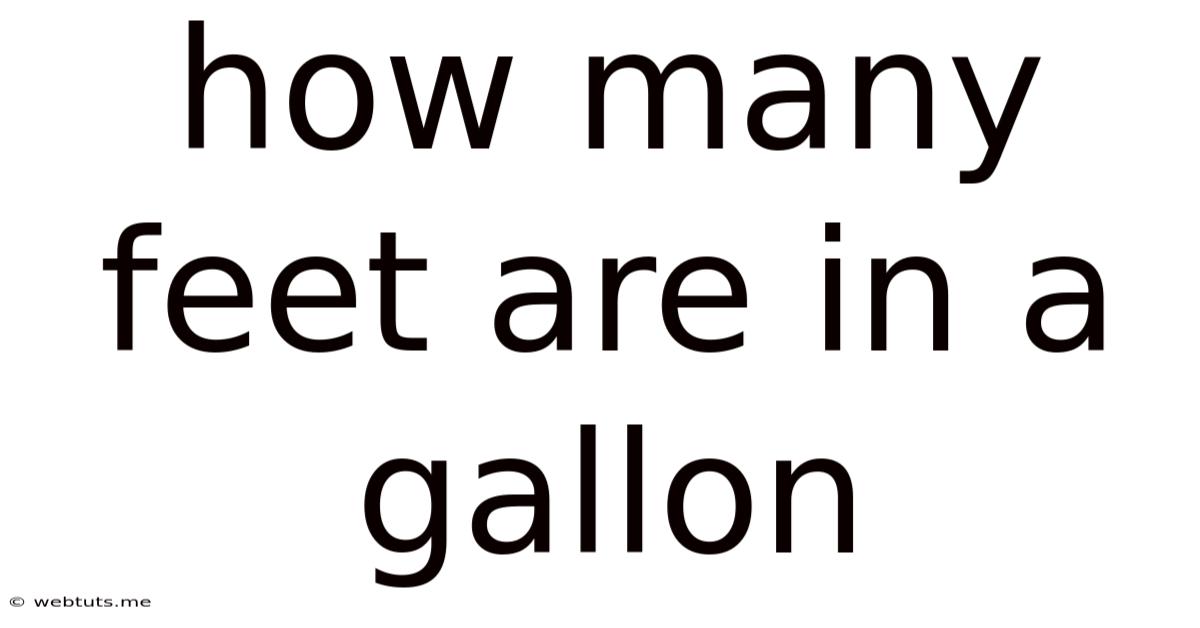 How Many Feet Are In A Gallon