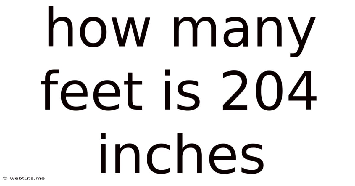 How Many Feet Is 204 Inches