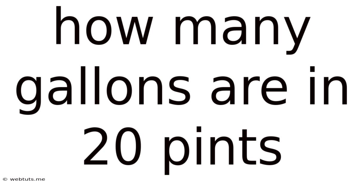 How Many Gallons Are In 20 Pints
