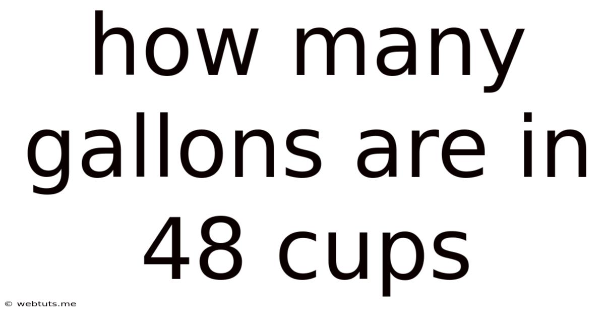 How Many Gallons Are In 48 Cups