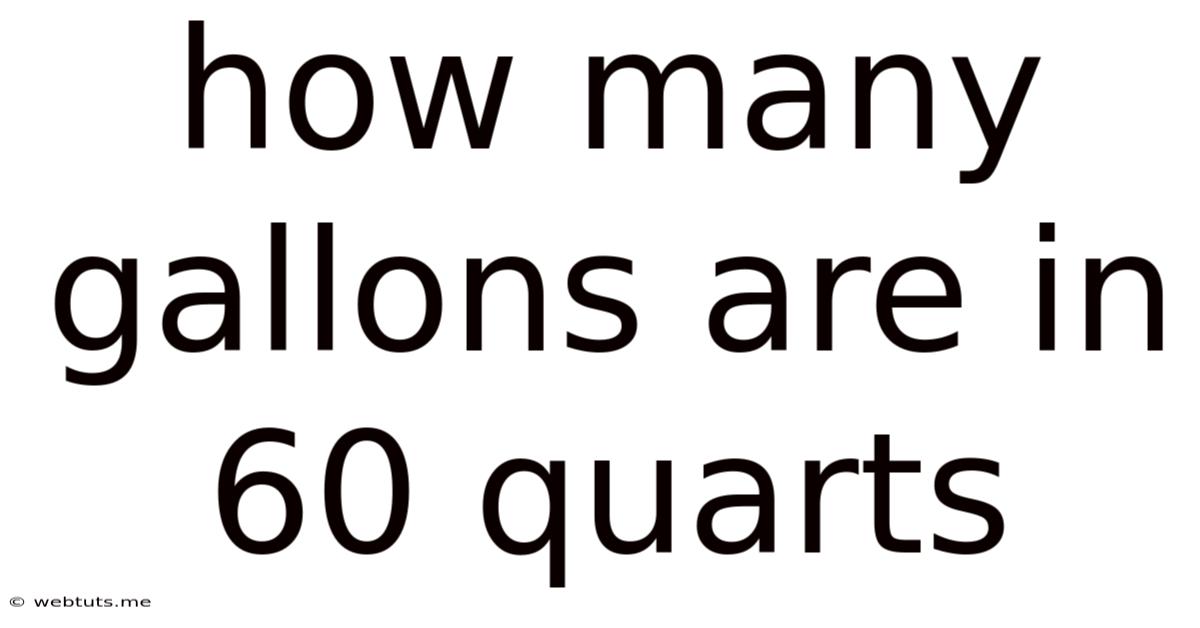 How Many Gallons Are In 60 Quarts