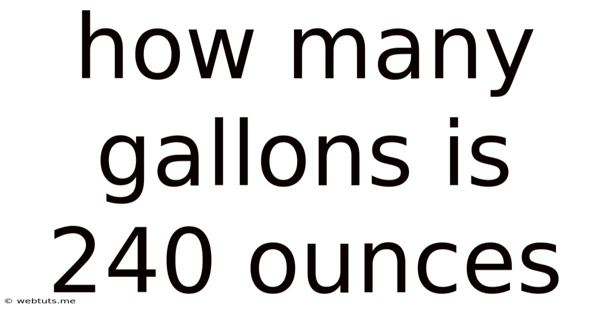 How Many Gallons Is 240 Ounces