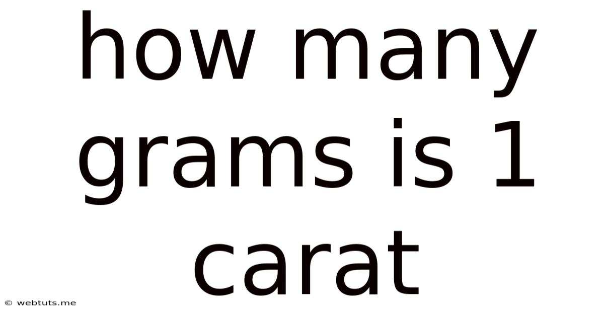 How Many Grams Is 1 Carat