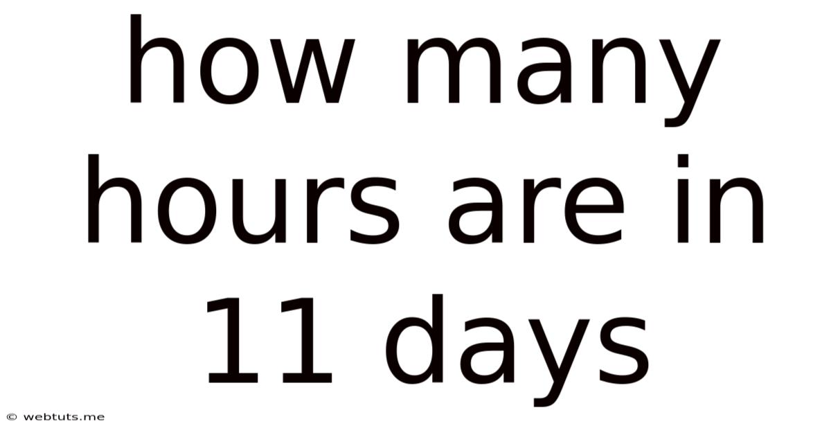 How Many Hours Are In 11 Days