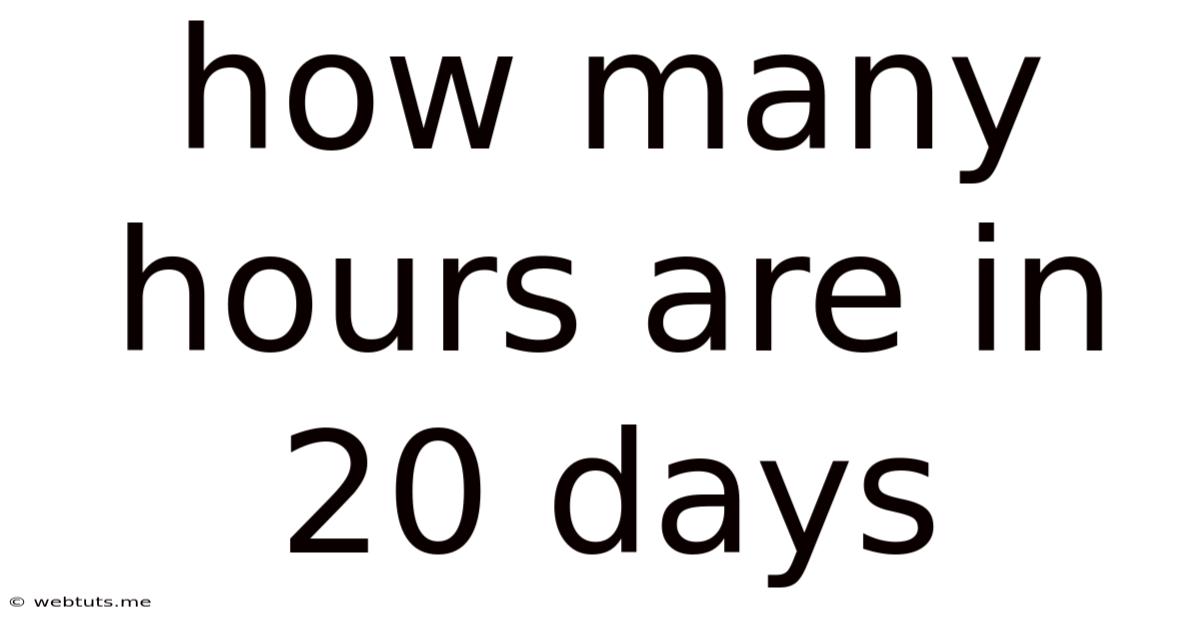 How Many Hours Are In 20 Days