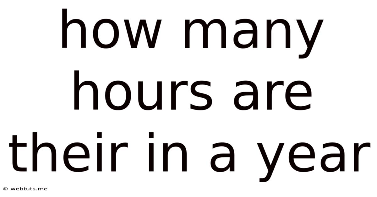 How Many Hours Are Their In A Year
