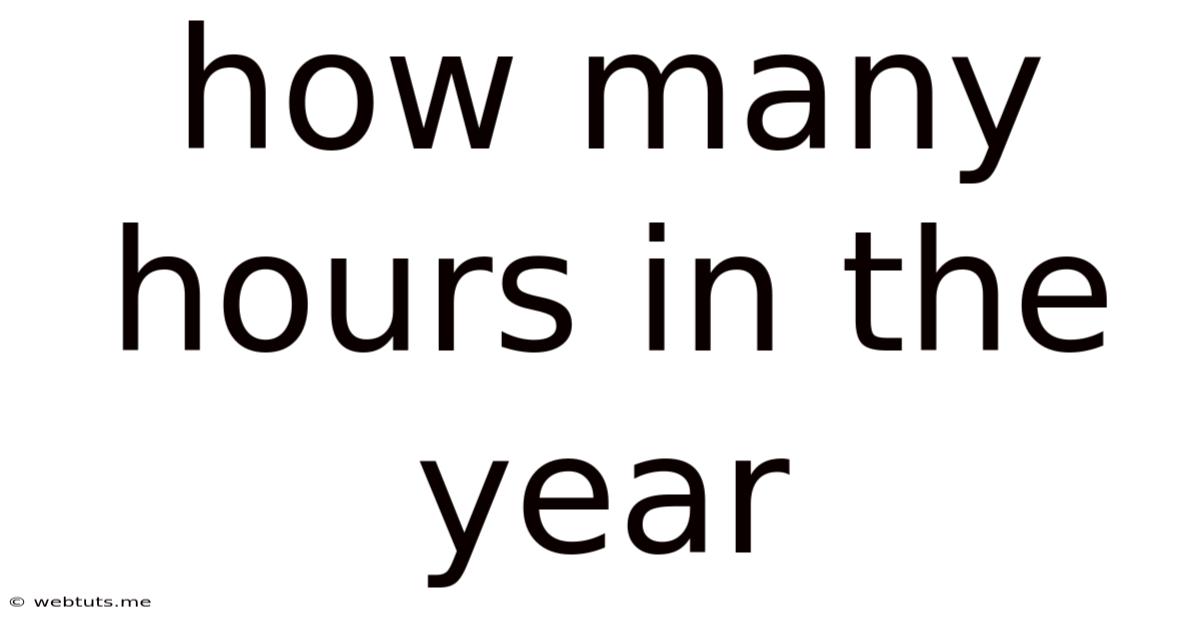 How Many Hours In The Year