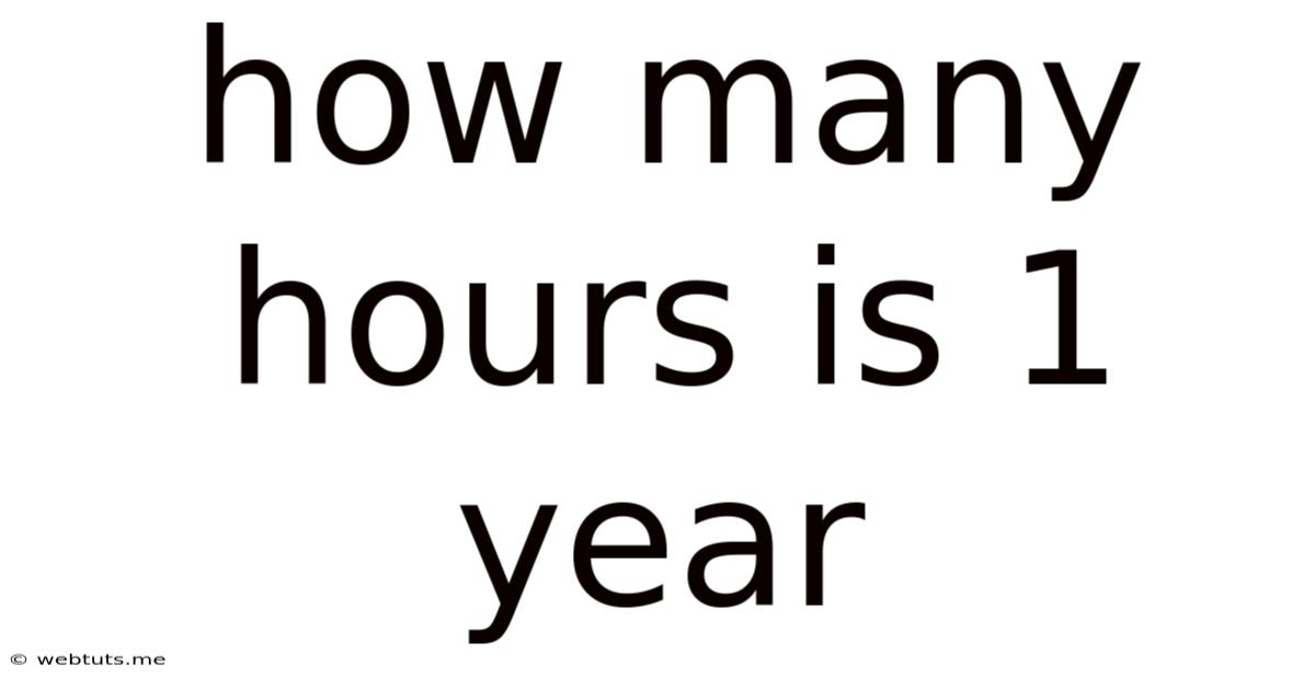 How Many Hours Is 1 Year
