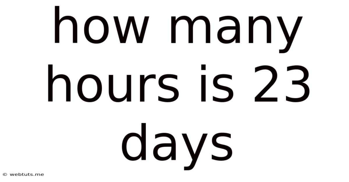 How Many Hours Is 23 Days