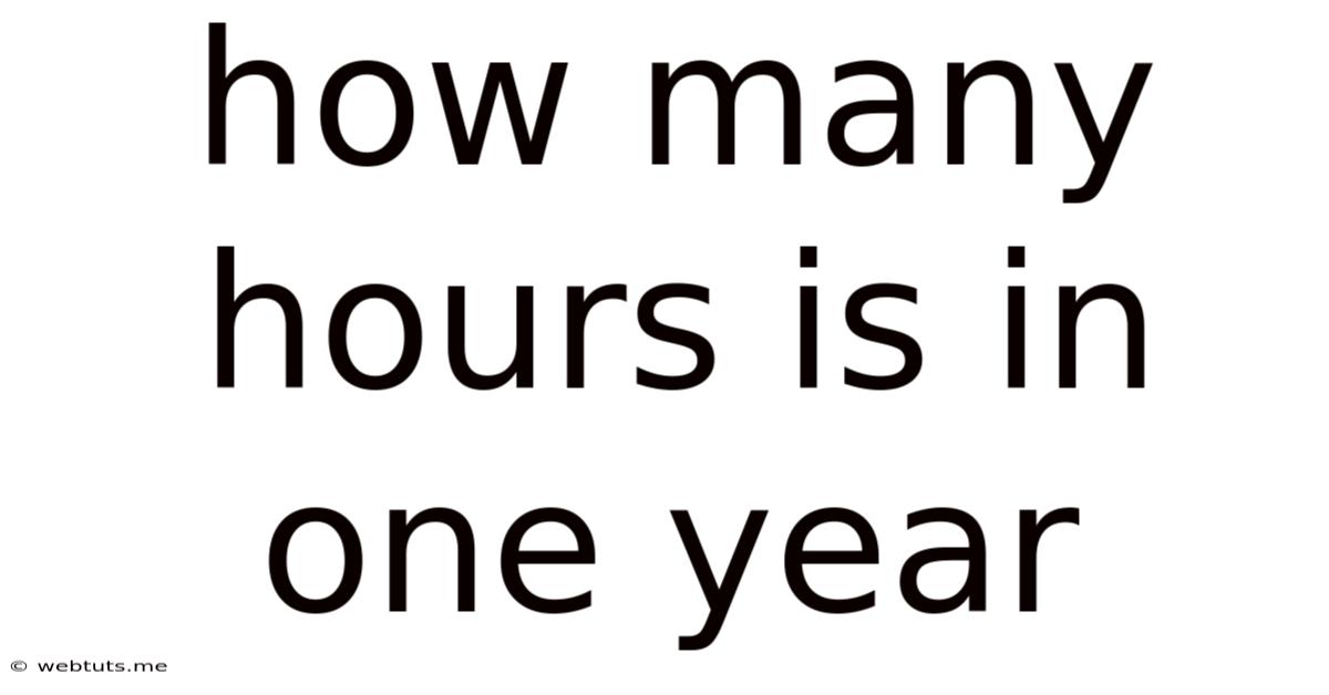 How Many Hours Is In One Year