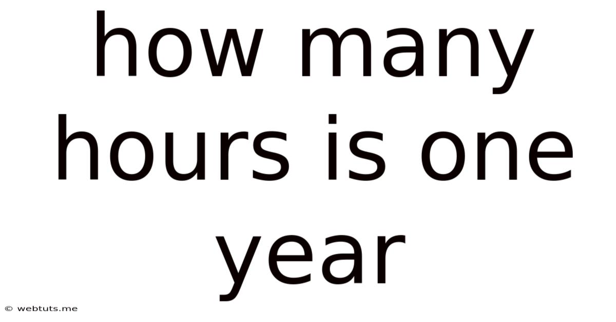 How Many Hours Is One Year