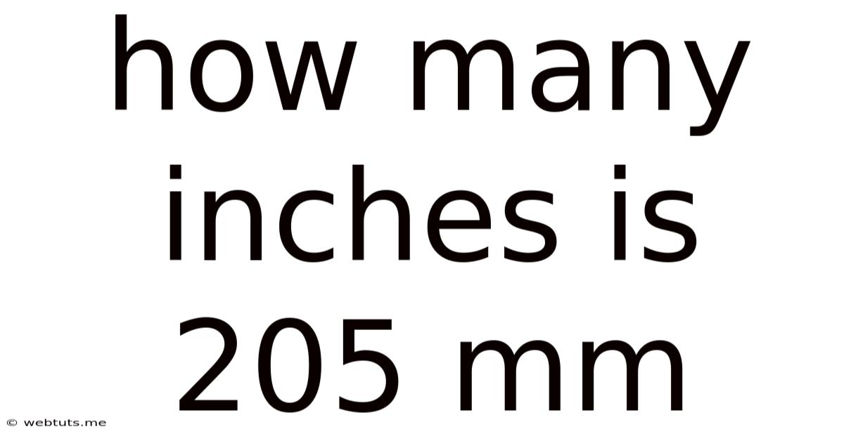 How Many Inches Is 205 Mm