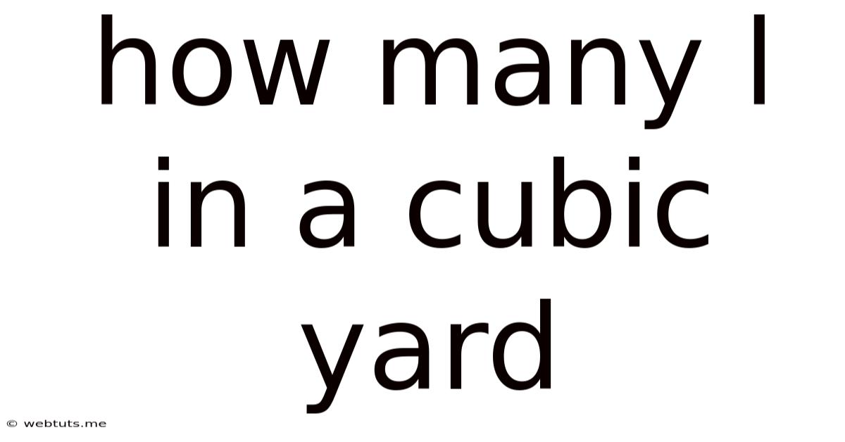 How Many L In A Cubic Yard