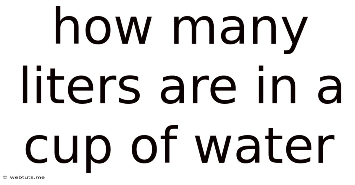 How Many Liters Are In A Cup Of Water