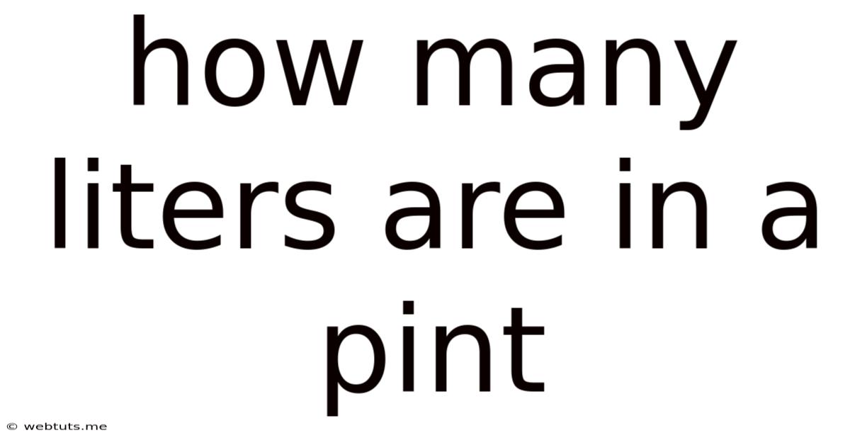 How Many Liters Are In A Pint