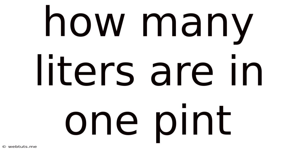 How Many Liters Are In One Pint