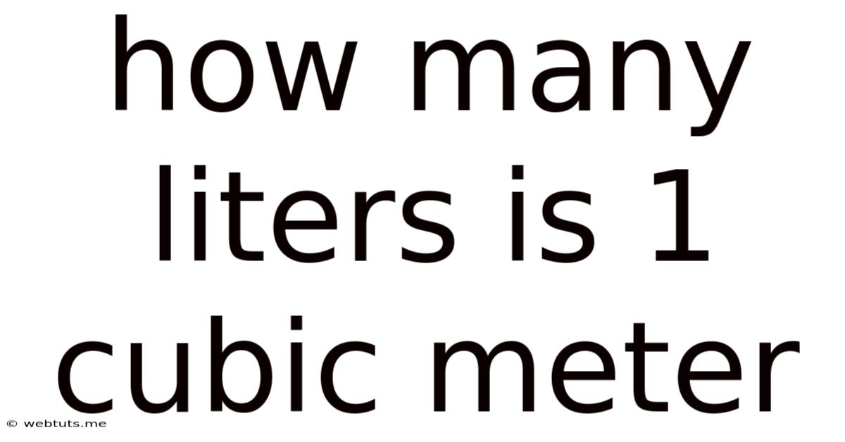 How Many Liters Is 1 Cubic Meter