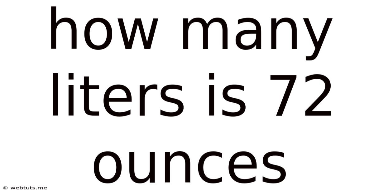 How Many Liters Is 72 Ounces