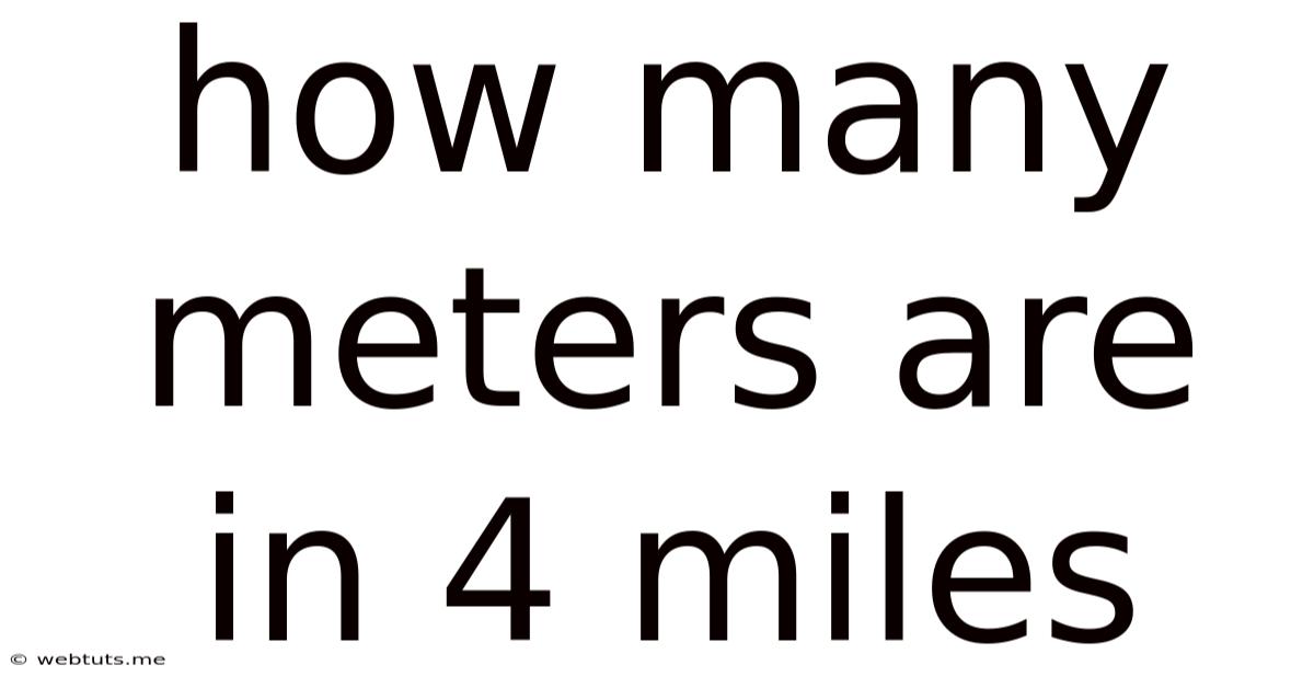 How Many Meters Are In 4 Miles