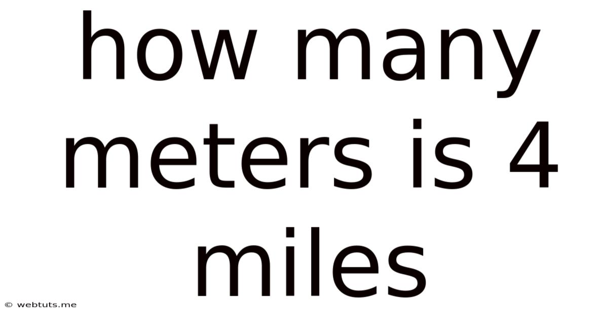 How Many Meters Is 4 Miles