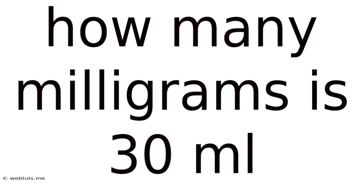 How Many Milligrams Is 30 Ml
