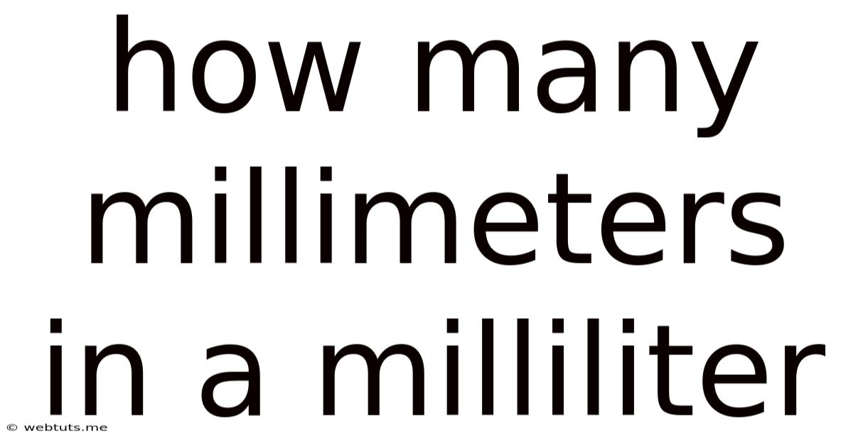 How Many Millimeters In A Milliliter