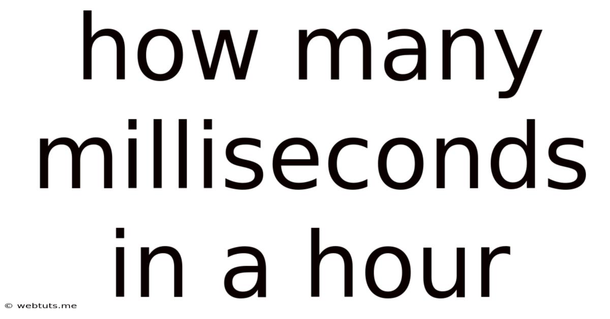 How Many Milliseconds In A Hour