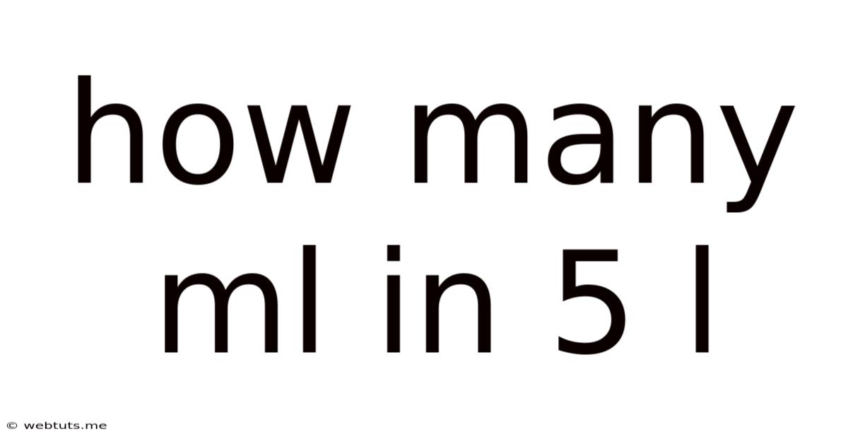 How Many Ml In 5 L
