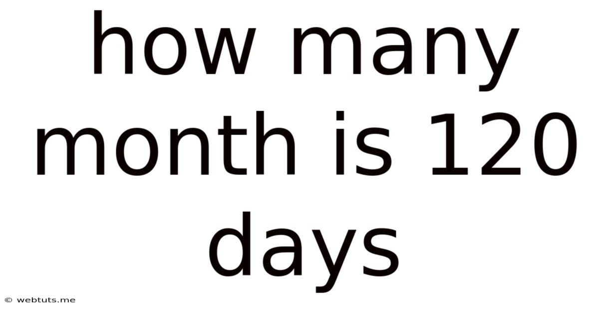How Many Month Is 120 Days