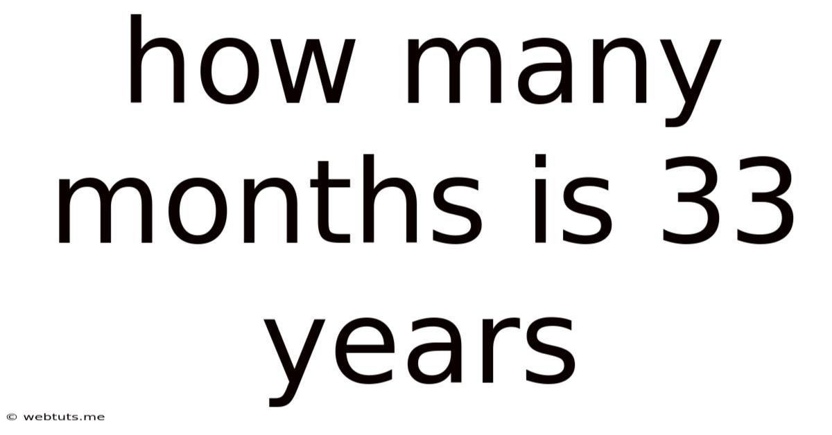 How Many Months Is 33 Years