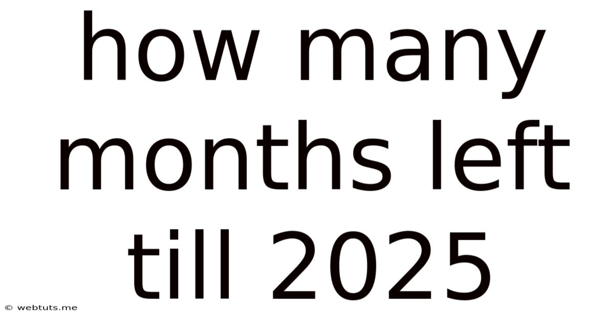 How Many Months Left Till 2025