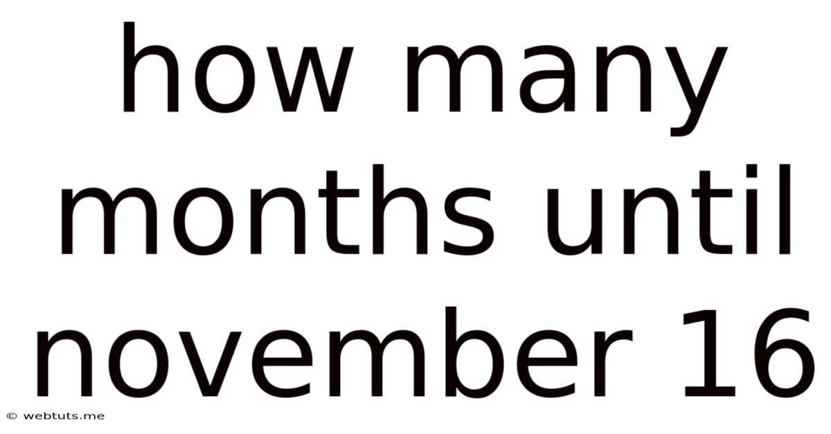 How Many Months Until November 16