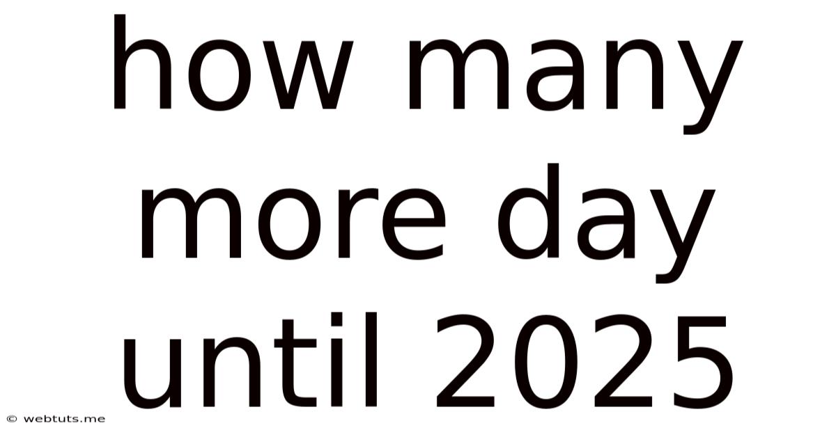 How Many More Day Until 2025