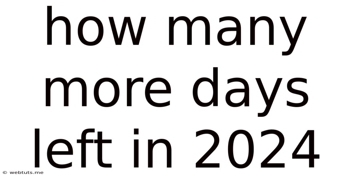 How Many More Days Left In 2024
