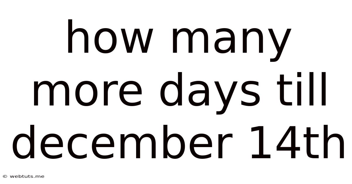 How Many More Days Till December 14th