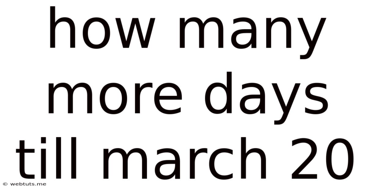How Many More Days Till March 20