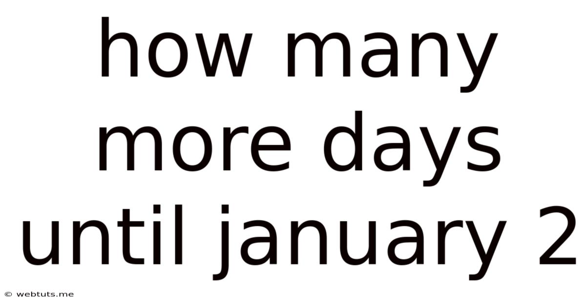 How Many More Days Until January 2