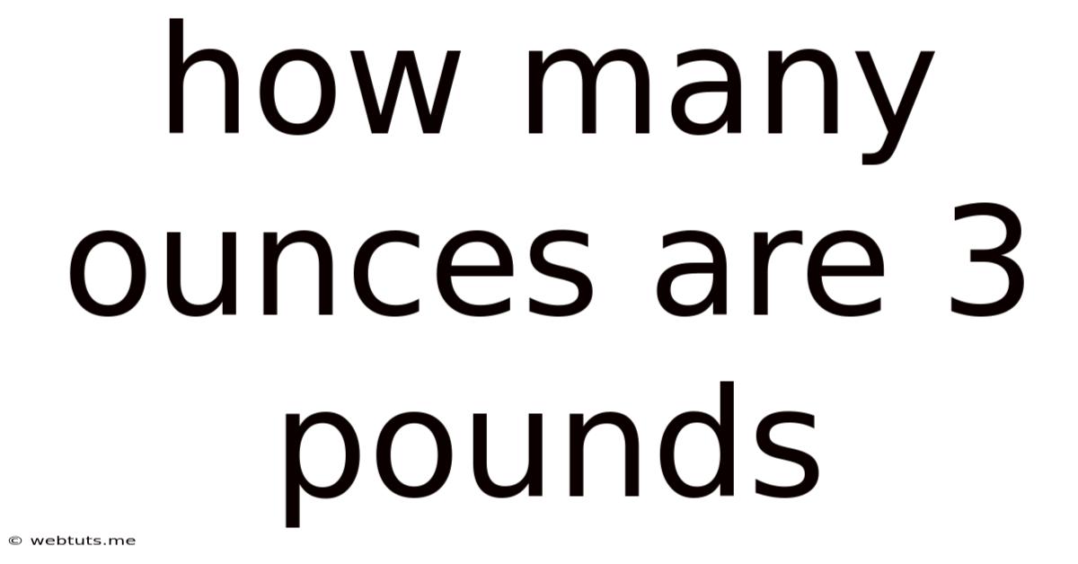 How Many Ounces Are 3 Pounds