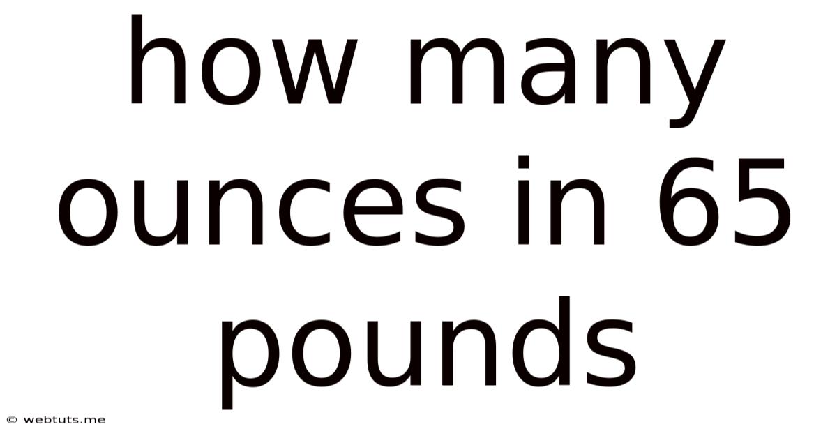 How Many Ounces In 65 Pounds