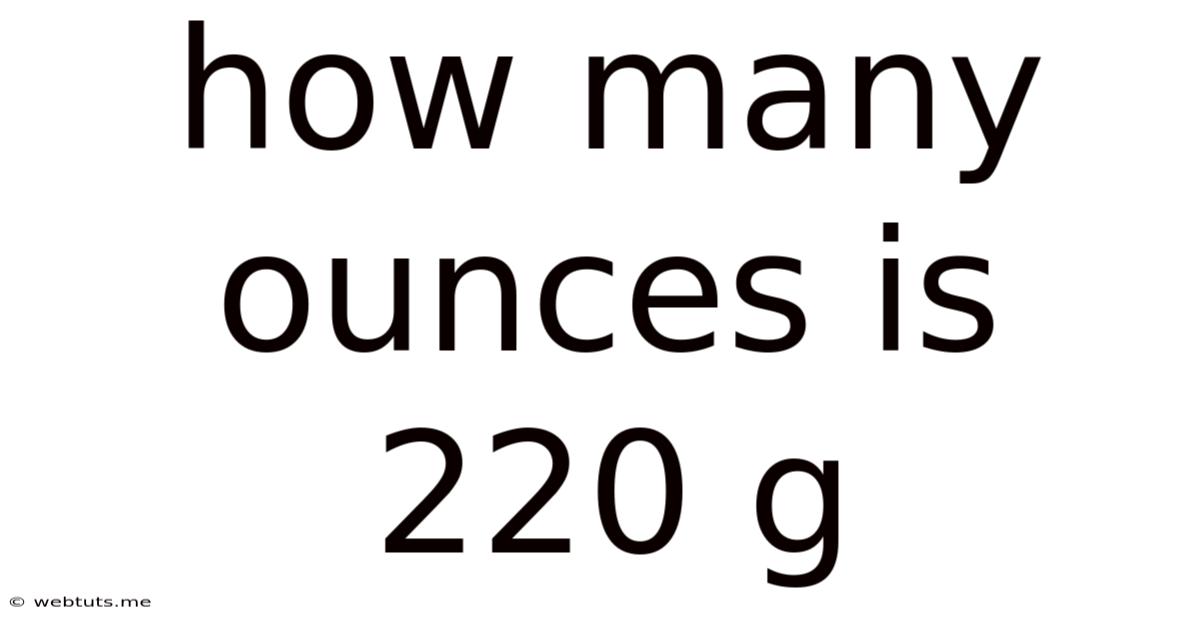 How Many Ounces Is 220 G