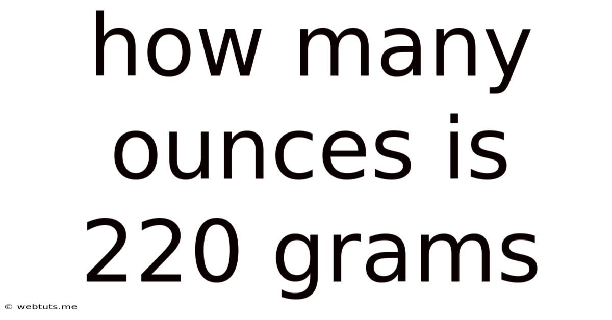 How Many Ounces Is 220 Grams