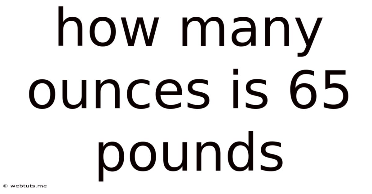 How Many Ounces Is 65 Pounds