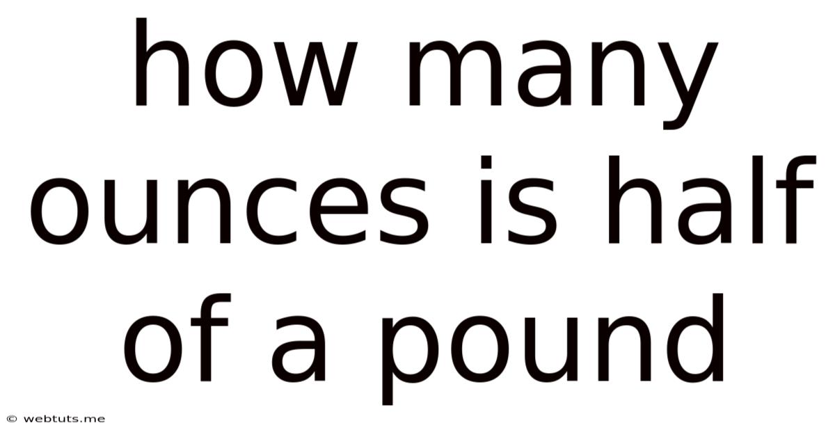 How Many Ounces Is Half Of A Pound
